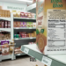 Close-up of a juice carton and a granola bag showing labelling on a supermarket shelf.